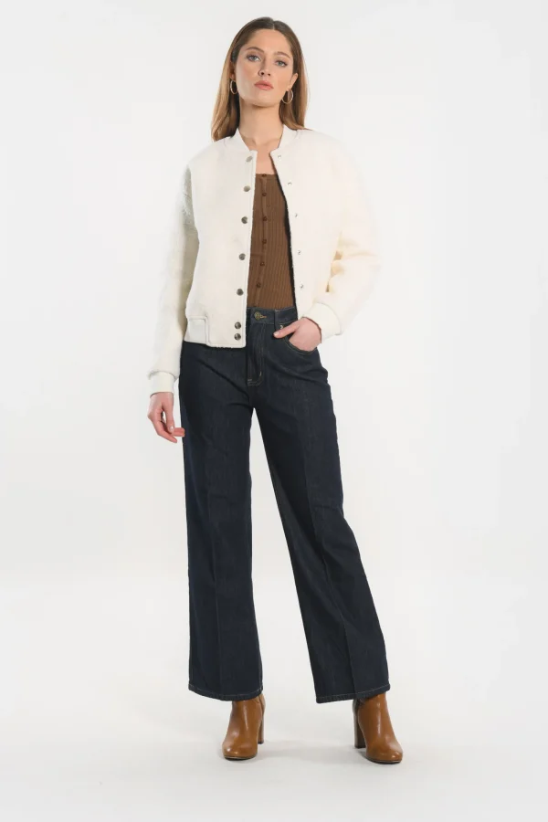 KOOKAÏ VESTE BOMBERS - BILLIE - Ecru New