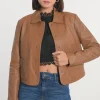 KOOKAÏ VESTE CUIR - OLIVIA - Camel Cheap