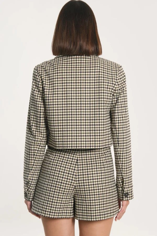 KOOKAÏ VESTE MARVIN PIED DE POULE Kaki Cheap