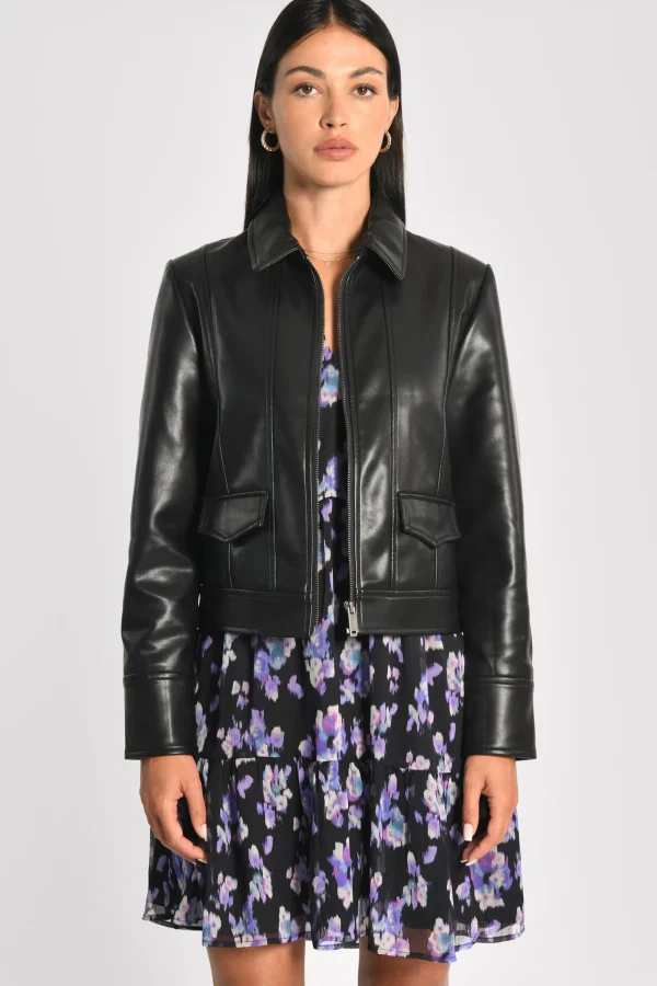 KOOKAÏ VESTE SIMILI CUIR KENDALL Noir Store
