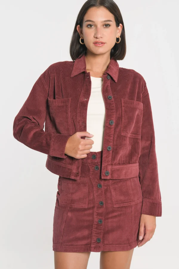 KOOKAÏ VESTE VELOURS SUZANNE Bordeaux Flash Sale