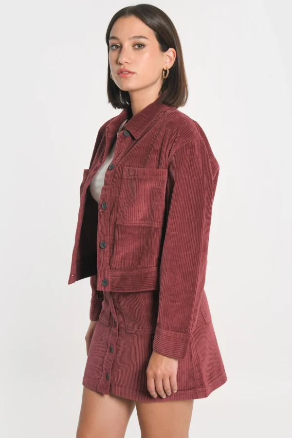 KOOKAÏ VESTE VELOURS SUZANNE Bordeaux Flash Sale